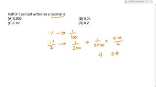 Half of 1 percent written as a decimal is