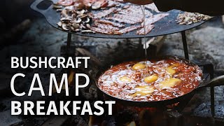 Bushcraft Camp Breakfast / Outdoor Cooking in private forest at Soonwald, Germany / Youtuber Meetup