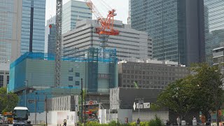 【TOKYO TORCH／東京駅前常盤橋プロジェクト】高さ日本一390mの超高層ビル「Torch Tower」建設予定地／朝日生命大手町ビル、日本ビルヂングの解体状況（2023年8月28日）