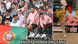 Messi and Beckham reaction to angry Hong kong Fans