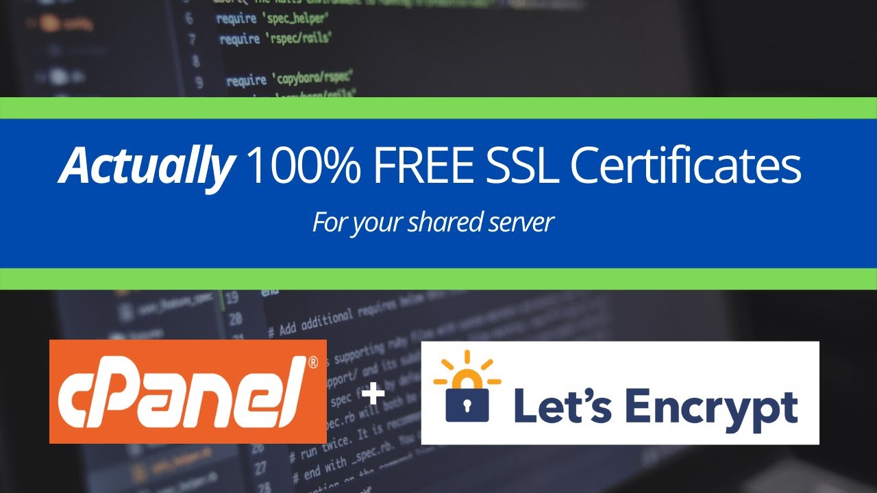 How To Get A 100% Free SSL Certificate | Cpanel & Let's Encrypt - YouTube