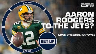 Mike Greenberg begs Aaron Rodgers to come to the Jets 🤣 | Get Up