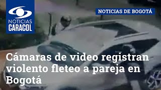 Cámaras de video registran violento fleteo a pareja en Bogotá: cada víctima recibió un disparo