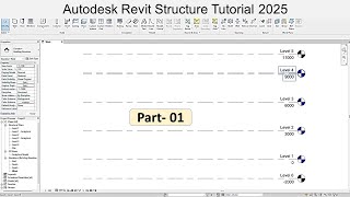 1. Autodesk Revit Structure Tutorial 2025 - Introduction, New project opening, Create floor Level