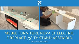 Meble Furniture ROVA Fireplace TV Stand Assembly (Aiyah TV Stand for TVs up to 70" with Fireplace)