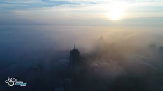 Magla iznad Pančeva - Aerial Fog over Pancevo 4K