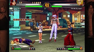 [무지성 컴까기] 킹오브98UM 최고난이도 올랜덤 원코인 플레이 - 오로치 루트 KOF98UM Ultimate Match Hardest Arcade Play