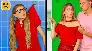 CLOTHES LIFE HACKS TO BECOME POPULAR AT SCHOOL! Girls DIY Outfit and Crafts Ideas by Mariana ZD