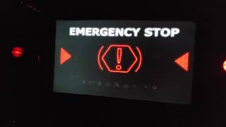 Emergency Stop button on the FX Simulation X2 motion simulator at Mt. Playmore