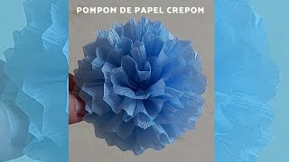 #shorts DIY FLOR POMPOM COM PAPEL CREPOM (paper crepe flowers)