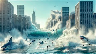 Tsunami Varre Pequena Cidade, Levando Predadores Terríveis que Devoram Qualquer um em Sua Frente