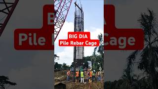 PILE REBAR CAGE LOWERING #piling #construction #reinforcement