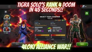 TIGRA SOLO'S RANK 4 DOOM ALLIANCE WAR BOSS IN 45 SECONDS!!