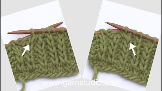How to decrease 2 stitches in false English rib, facing left and right