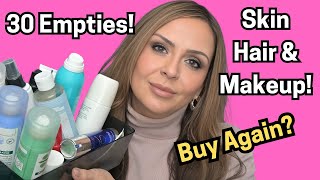 Beauty Products I've Used Up! ✨ 30 Haircare, Skincare and Makeup Empties! Would I Buy Again?