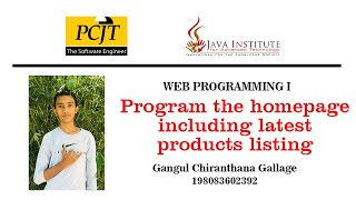 Web Project Task 08 | eshop - web programming 1 | Java Institute | Gangul Gallage