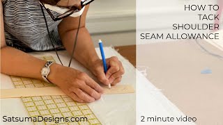 How to tack shoulder seam allowance on medical scrubs