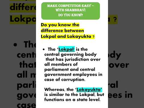 Difference Between Lokpal And Lokayukta - YouTube