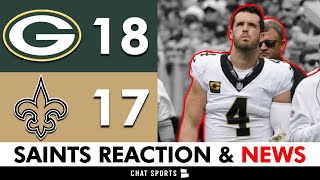 Derek Carr Injury Update: Saints News & Reaction After LOSS To Packers Ft Cesar Ruiz, Alontae Taylor