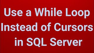 How to use While loop in SQL SERVER | SQL Training Sessions | SQL | Part 4