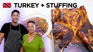 Spatchcocked Turkey with Homemade Stuffing Recipe by Shaun & Gizelle 🇹🇹 Foodie Nation