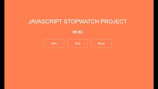Stopwatch In JavaScript With Source Code | Source Code & Projects