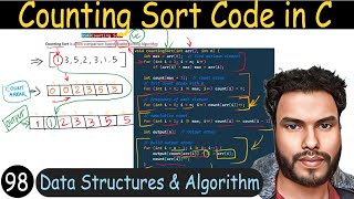 98 - Couting Sort Code in C - Working Explained | Data Structure
