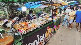 รีวิว ตลาดถนนคนเดิน เปิดวันแรก ของกินเยอะมาก กินอะไรดี?! | สตรีทฟู้ด | Bangkok Street Food