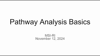 Intro to Pathway Analysis Tutorial