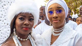 OONI OF IFE'S PRETTY QUEEN ASHLEY WARMLY RECEIVED BY QUEEN ADERONKE AT THE AJE FESTIVAL