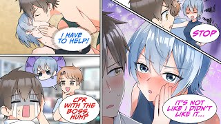 ［Manga dub］My colleagues made fun of me because I gave CPR to the boss［RomCom］