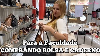 COMPRANDO BOLSA E CADERNO PARA A FACULDADE | LAURA THINK PINK