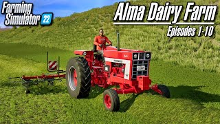 Alma Dairy Farm (Lets Play) Episodes 1-10 Supercut | Farming Simulator 22