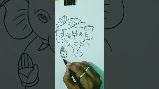 Quick simple and easy drawing of ganesh l Ganesh ji drawing for beginner #shorts #viral #ganesh #art
