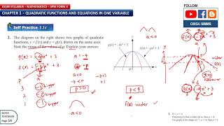 Self Practice 1.1c Answer Discussion | KSSM Form 4 Mathematics | Quadratic Function Exercise