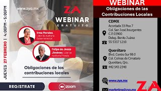 Webinar Obligaciones de las Contribuciones Locales