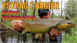 WIELKI PSTRĄG Z BAGNA NA LIBRA LURES | KONKURS | Prezentacja ubrań Revolution Race | wędkarstwo #29