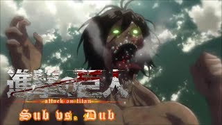 The Attack Titan's roar - Sub vs. Dub