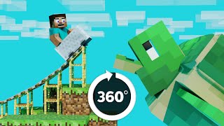 360° VR Animation Roller Coaster - Minecraft 4K Video