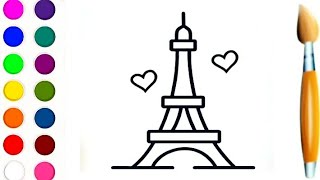 How to draw the Eiffel Tower | Eiffel Tower drawing | Drawing for kids | Sketch Book