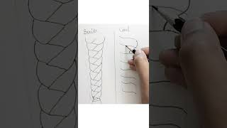 How to draw braids and curls #shorts #drawbraids #drawcurls #hairdrawing #howtodraw #drawing