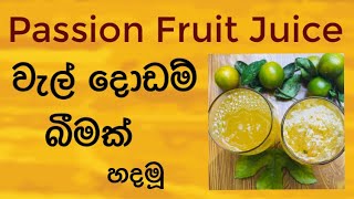 රසම රස වැල් දොඩම් බීමක් හදමු ( Passion Fruit Juice )