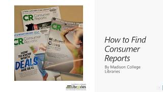 How to find product articles in Consumer Reports magazine