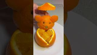 Orange teddy bear #shorts #fruit #carving #tet