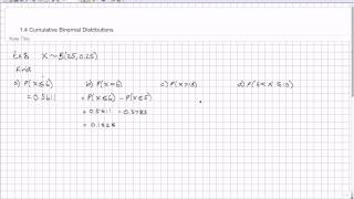 S2 Ch1 Ex 8 Solving problems using the cumulative binomial distribution table