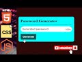 JavaScript Password Generator Tutorial | Generate & Copy Passwords Easily