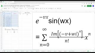 De Moivre's Sine IMPOWER IMAGINARY COMPLEX EXP Taylor SERIESSUM Google Sheets also in Excel