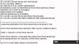 SAP ABAP - Modularization techniques Function modules
