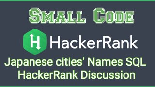 Japanese cities'Names in SQL HackerRank solution