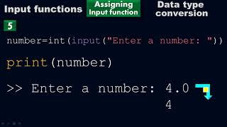 Convert float into integer by using an input function - Data conversion - Python by #Moein